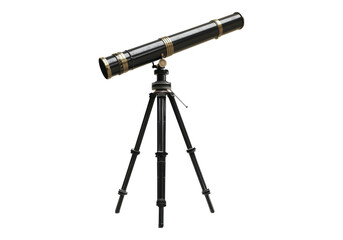 telescope on tripod isolated on transparent background.