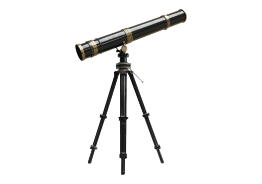 telescope on tripod isolated on transparent background.