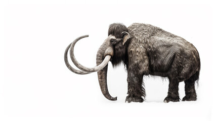 Obraz premium Majestic Mammoth on White Background. Generative AI
