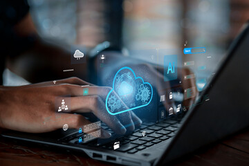 cloud technology concept Global network of global business Megatrends on the Internet for Telecommunication.