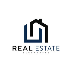 Architectural building creative logo concept, house logo design, home construction logo. Premium Vector