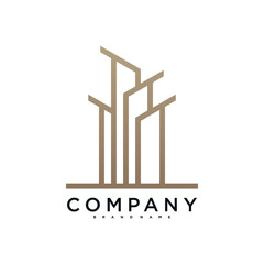 Creative building logo design construction. Premium Vector