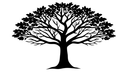 Versatile Tree Silhouette: Minimalist Black Vector for Creative Projects