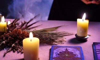 Tarot Reading with Candles and Incense
