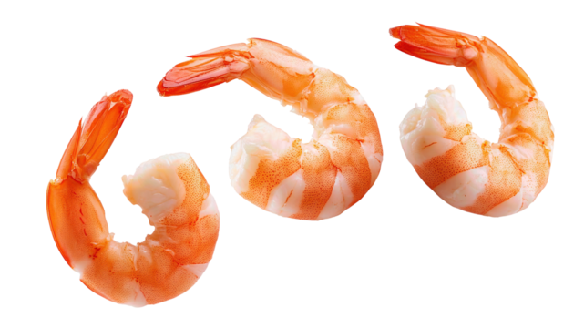 Fresh, cooked shrimp with a vibrant color, perfect for culinary presentations or seafood dishes.