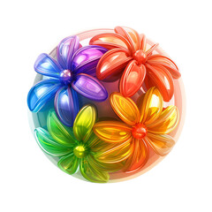 Pollen Allergy 3d icon, on isolated transparent background