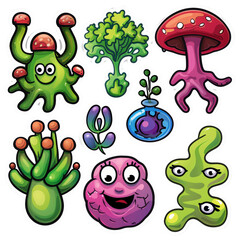Obraz premium Colorful School Element Stickers Featuring Fun and Whimsical Designs for Educational and Creative Projects