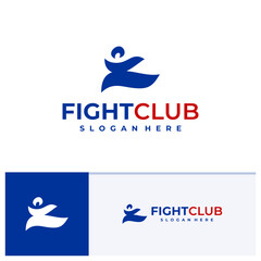 Obraz premium Taekwondo Karate logo design vector illustration, Creative fight club logo concepts