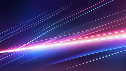 Dynamic abstract digital artwork featuring vibrant light streaks in shades of blue, pink, and purple on a dark background.