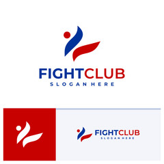 Obraz premium Taekwondo Karate logo design vector illustration, Creative fight club logo concepts