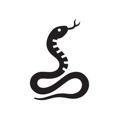 Obraz premium Snake Logo Icon Silhouette Vector illustration design
