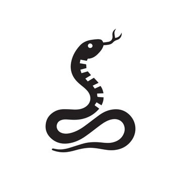 Snake Logo Icon Silhouette Vector illustration design