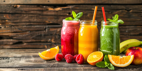 Fruit and Vegetable juice in glasses
