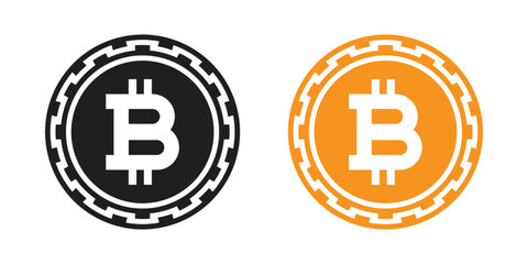 Vector Bitcoin Icons Flat Design