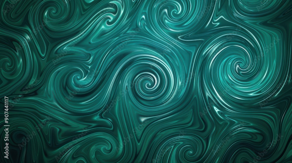 Fototapete vibrant teal background with swirling patterns, ideal for a dynamic and energetic visual.
