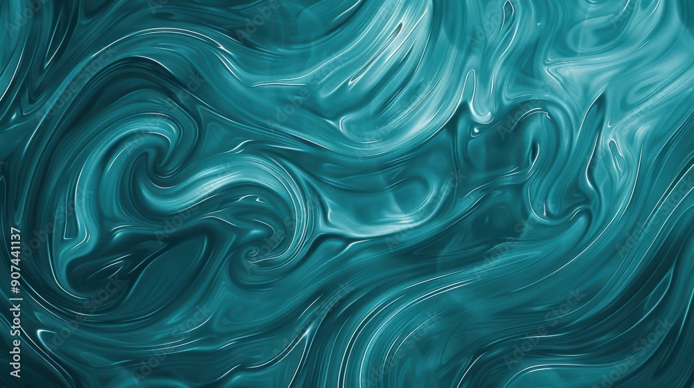 Fototapete vibrant teal background with swirling patterns, ideal for a dynamic and energetic visual.