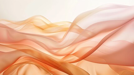 Obraz premium Elegant Curved Gradient Frosted Glass with Sienna and Peach Tones, Exuding a Modern and Sophisticated Ambiance, Ideal for Contemporary Decor and Architectural Design