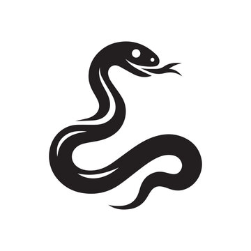 Snake Logo Icon Silhouette Vector illustration design