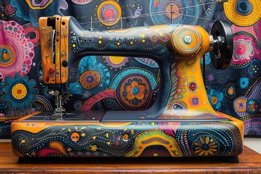 abstract background in colors and patterns for Sewing Machine Day 