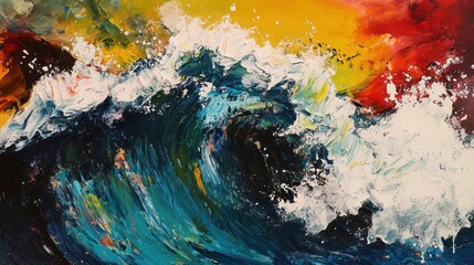 Abstract Ocean Wave Painting