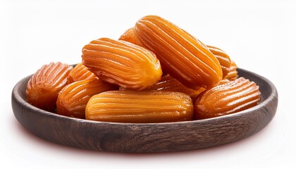 Turkish traditional dessert tulumba on white background