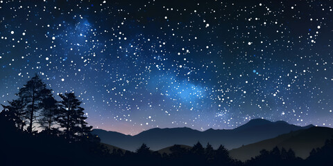 Naklejka premium Stunning beautiful night sky with stars background 