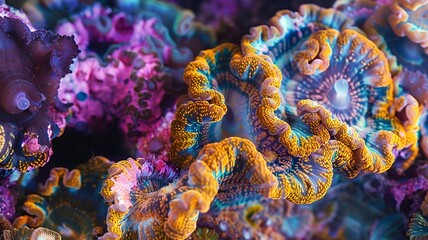 Obraz premium colorful macro sea organism with corals