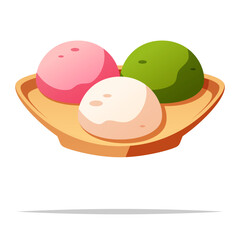 Japanese mochi vector isolated illustration