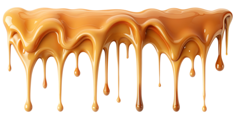 Caramel Cream Drip on Transparent Background for Luxurious Designs. Perfect for: Gourmet desserts, high-end restaurants, culinary arts