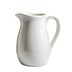 A ceramic jug for milk on transparent background