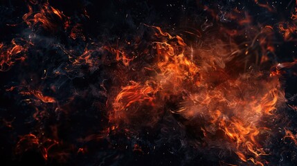 Black Fire Abstract  Fiery Darkness  Fiery Black Background.