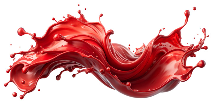 Red Liquid Flow on Transparent Background for Energetic Designs. Perfect for: Dynamic visuals, energetic themes, vibrant designs