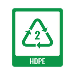 Vector HDPE Plastic Recycle Code Sign
