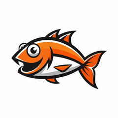 Funny fish logo design vector illustration on a white background