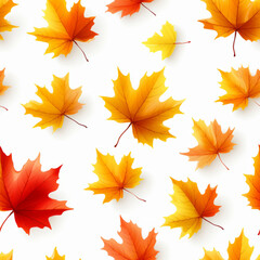 Obraz premium Mapple leaves of different colors, Seamless Pattern