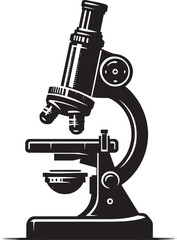 Microscope science equipment silhouette vector illustration isolated on a white background