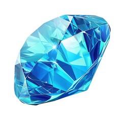 A stunning blue diamond showcasing intricate facets and brilliant reflections, perfect for jewelry design or luxury themes.