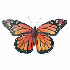 Fototapeta premium A striking monarch butterfly displaying vibrant orange and black wings, perfect for nature-themed projects or educational materials.