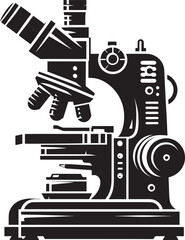 Microscope science equipment silhouette vector illustration isolated on a white background