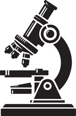 Microscope science equipment silhouette vector illustration isolated on a white background