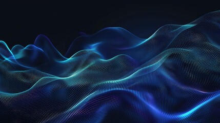 Obraz premium Digital technology abstract background. Artificial intelligence deep learning and big data concept. Tech visual for interface template. Partical digital technology abstract