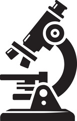 Microscope science equipment silhouette vector illustration isolated on a white background