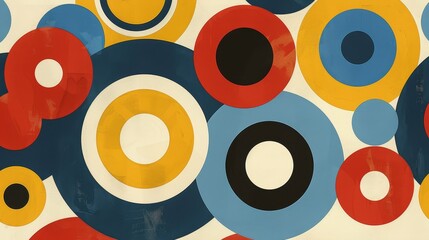 Colorful vector pattern of blank discs with circular data tracks, perfect for digital technology or music design