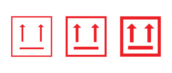 Vector This Side Up Icon Symbols