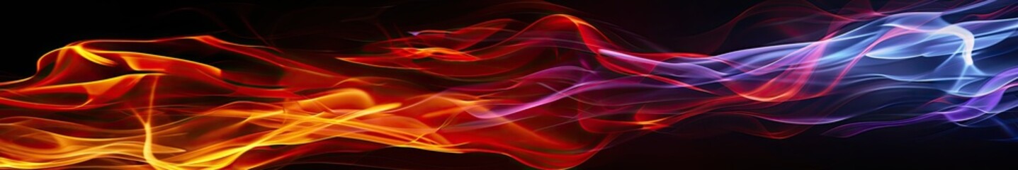 Fototapeta premium Fire flames on black background.