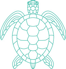 Blue sea turtle vector design, suitable for Cricut and ready for print. Editable EPS file with high-quality cutting. Ideal for various crafting projects.