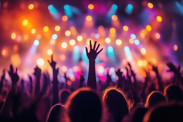 Person Raising Hand in Excitement