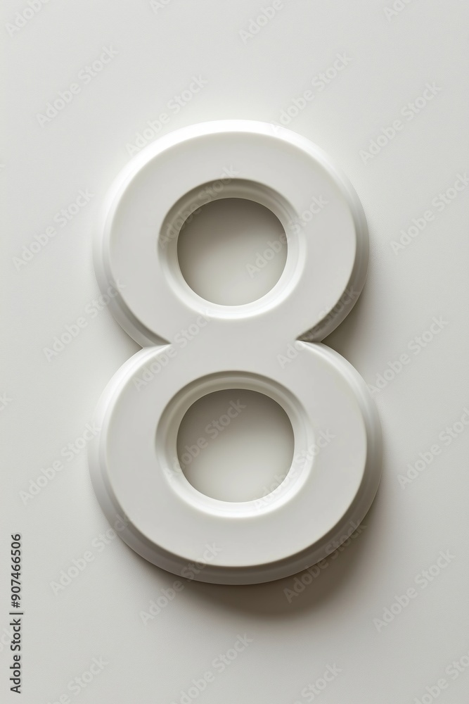 Canvas Prints Minimalist Three-Dimensional Number Eight Design