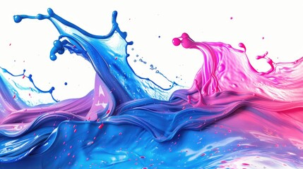 Fototapeta premium Liquid splash Color design and Paintbrush. Gradient colorful abstract background luxury abstract for a mobile screen concept