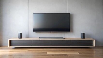 Sleek Minimalist Soundbar: Blending Form and Function  generative AI